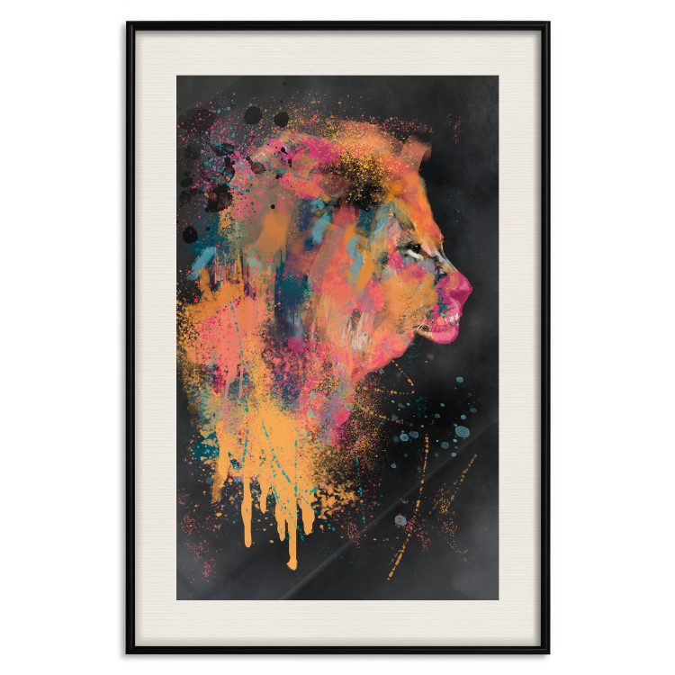 Poster Lion's Moods - abstract animal in a multicolored watercolor motif 130518 additionalImage 19