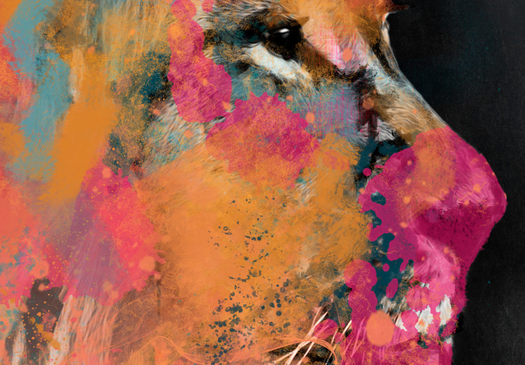 Poster Lion's Moods - abstract animal in a multicolored watercolor motif 130518 additionalImage 10