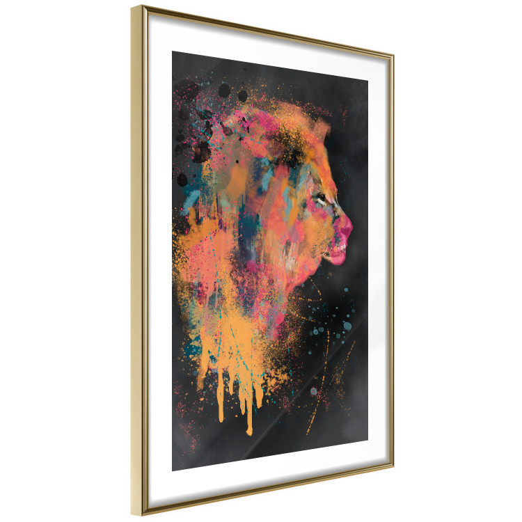 Poster Lion's Moods - abstract animal in a multicolored watercolor motif 130518 additionalImage 7