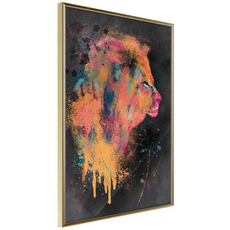 Poster Lion's Moods - abstract animal in a multicolored watercolor motif 130518 additionalImage 12
