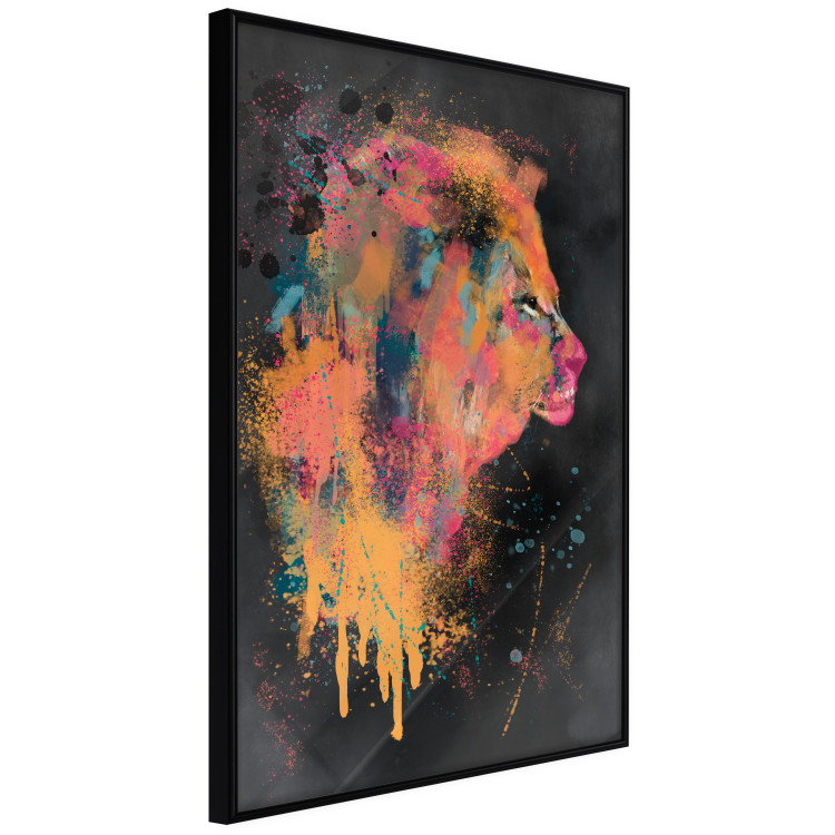 Poster Lion's Moods - abstract animal in a multicolored watercolor motif 130518 additionalImage 13