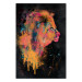 Poster Lion's Moods - abstract animal in a multicolored watercolor motif 130518