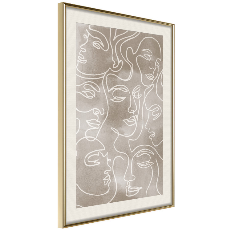 Wall Poster Unity in Diversity - abstract line art of figures on a beige background 130818 additionalImage 3