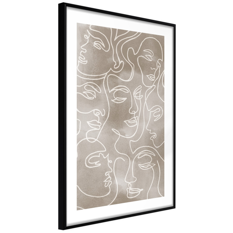 Wall Poster Unity in Diversity - abstract line art of figures on a beige background 130818 additionalImage 6