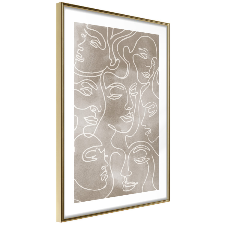 Wall Poster Unity in Diversity - abstract line art of figures on a beige background 130818 additionalImage 7