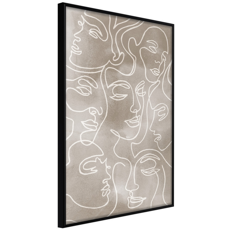 Wall Poster Unity in Diversity - abstract line art of figures on a beige background 130818 additionalImage 13