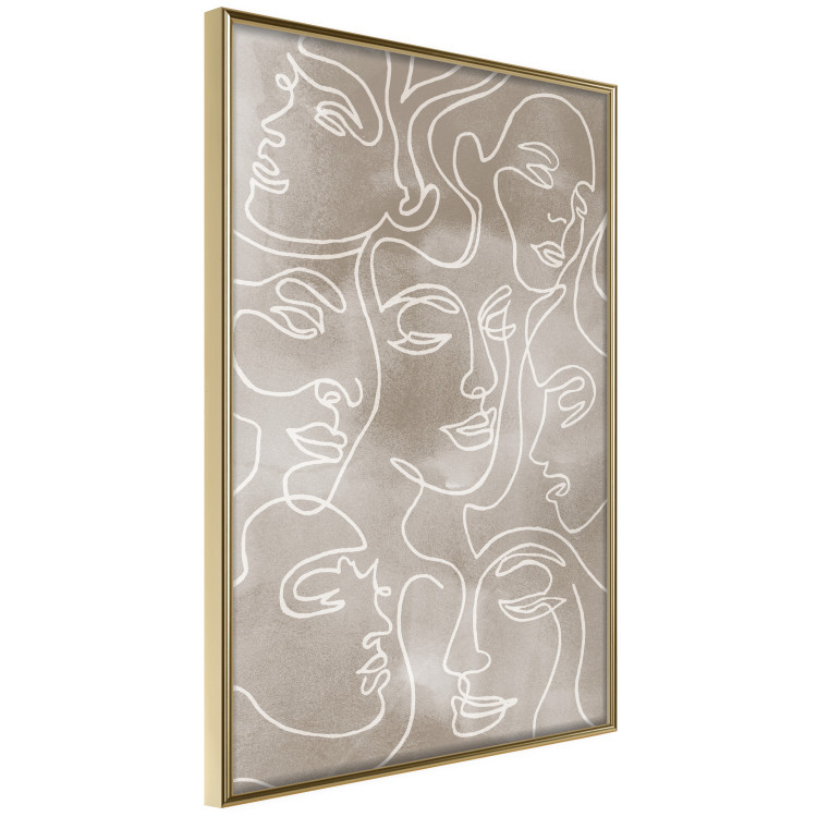 Wall Poster Unity in Diversity - abstract line art of figures on a beige background 130818 additionalImage 12
