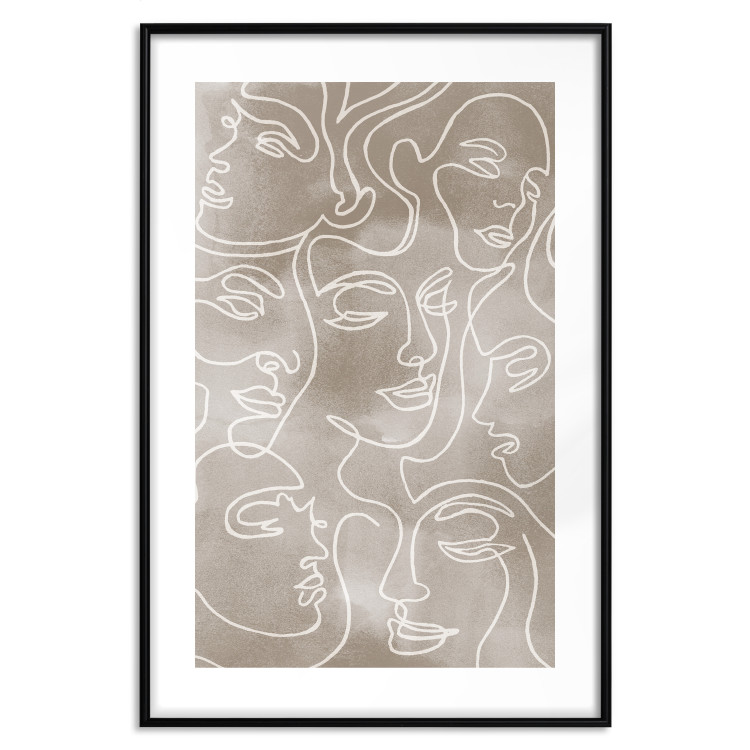 Wall Poster Unity in Diversity - abstract line art of figures on a beige background 130818 additionalImage 19