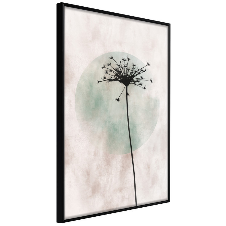 Wall Poster Autumn Evening - black dandelion flower on a light background with a large circle 131818 additionalImage 11