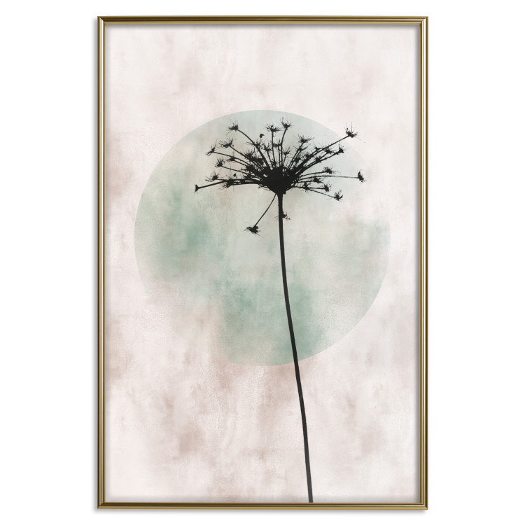 Wall Poster Autumn Evening - black dandelion flower on a light background with a large circle 131818 additionalImage 17