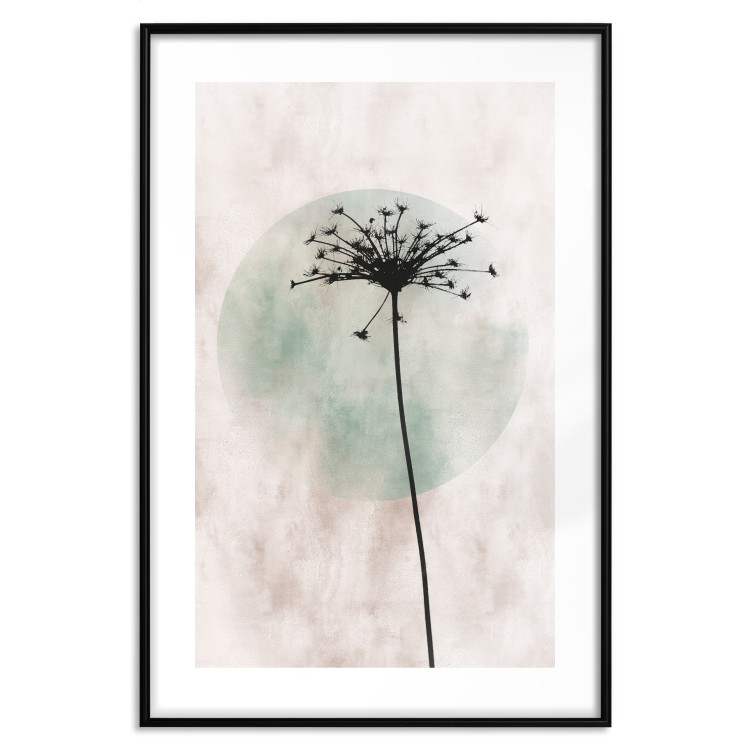 Wall Poster Autumn Evening - black dandelion flower on a light background with a large circle 131818 additionalImage 15