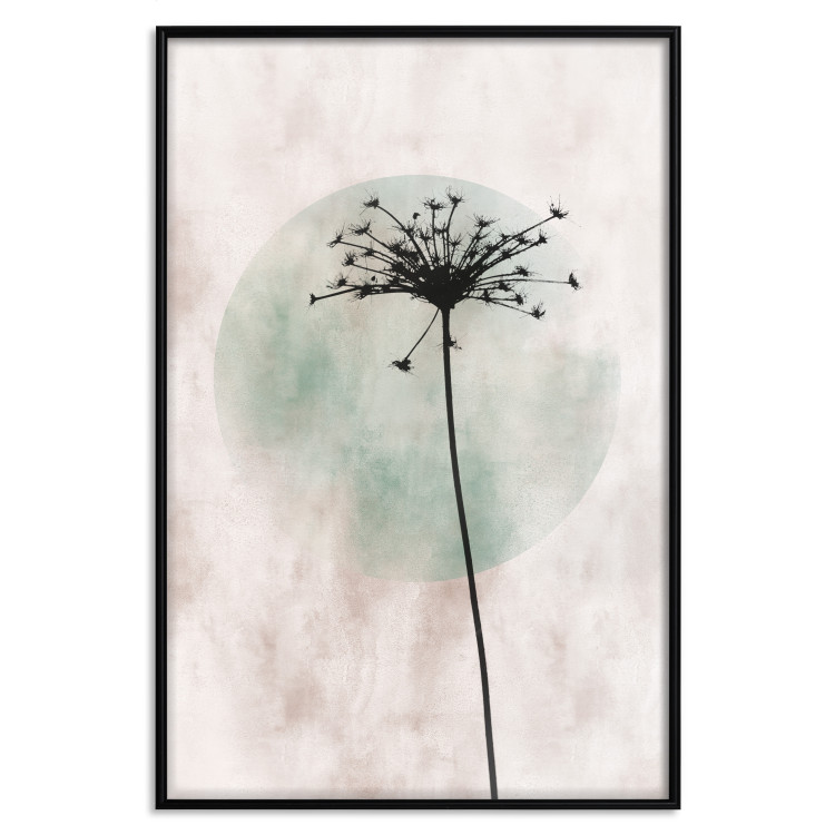 Wall Poster Autumn Evening - black dandelion flower on a light background with a large circle 131818 additionalImage 16