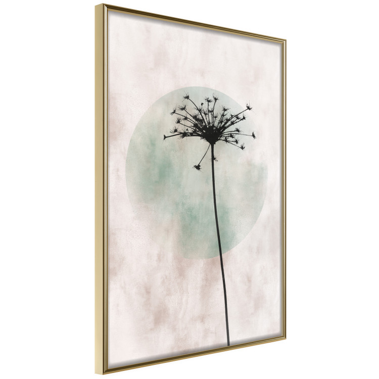 Wall Poster Autumn Evening - black dandelion flower on a light background with a large circle 131818 additionalImage 12