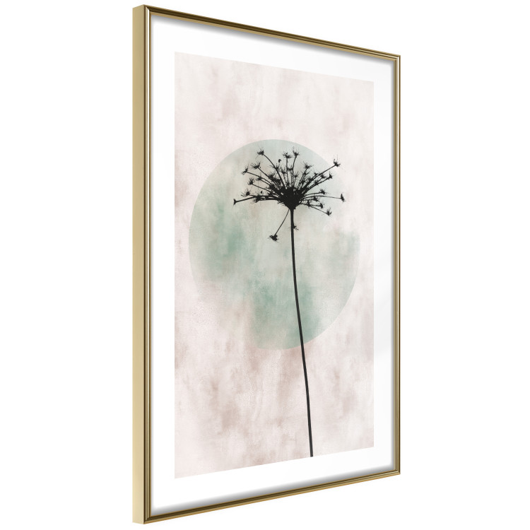 Wall Poster Autumn Evening - black dandelion flower on a light background with a large circle 131818 additionalImage 7