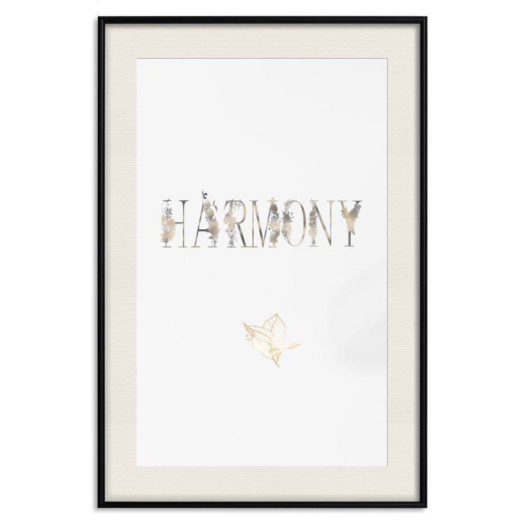 Poster Harmony - golden English text on a contrasting light background 131918 additionalImage 19
