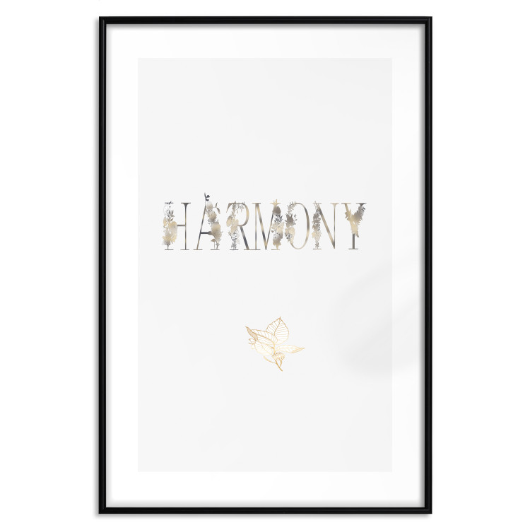 Poster Harmony - golden English text on a contrasting light background 131918 additionalImage 17