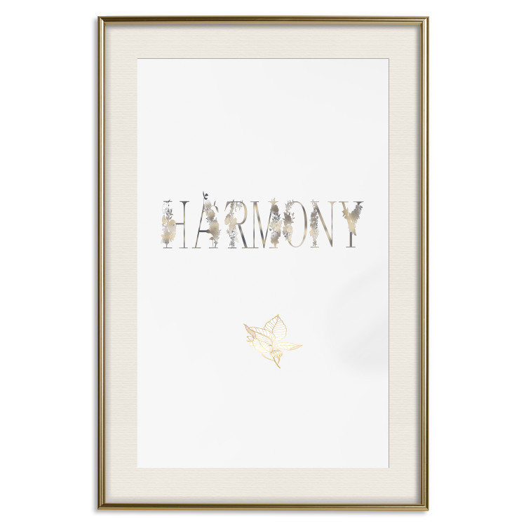 Poster Harmony - golden English text on a contrasting light background 131918 additionalImage 20