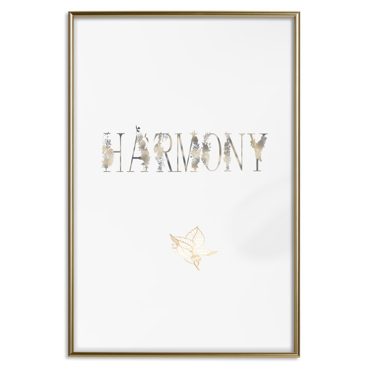 Poster Harmony - golden English text on a contrasting light background 131918 additionalImage 21