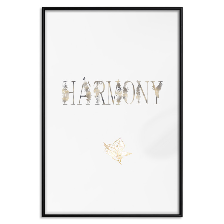 Poster Harmony - golden English text on a contrasting light background 131918 additionalImage 18