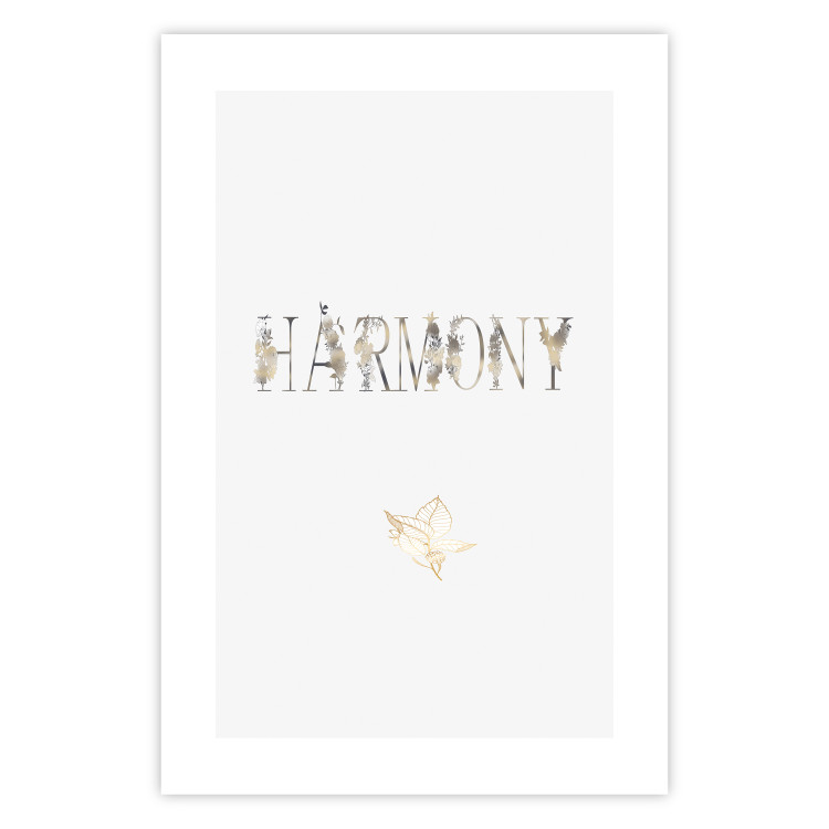 Poster Harmony - golden English text on a contrasting light background 131918 additionalImage 25