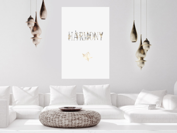 Poster Harmony - golden English text on a contrasting light background 131918 additionalImage 4
