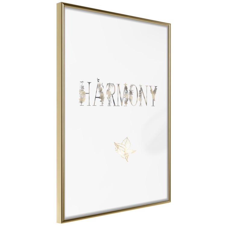 Poster Harmony - golden English text on a contrasting light background 131918 additionalImage 14