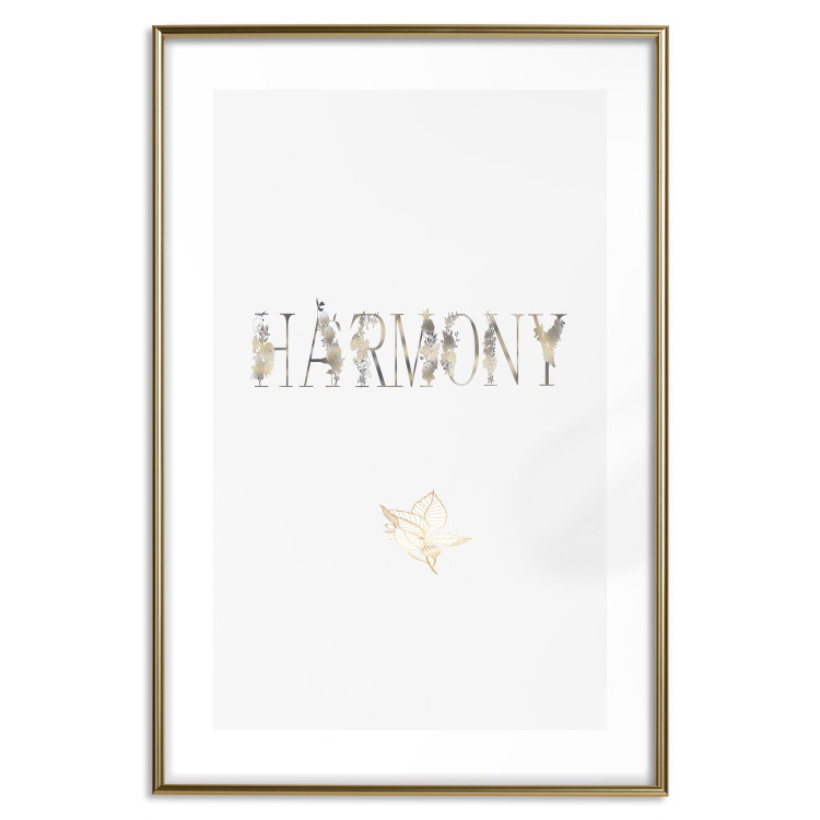 Poster Harmony - golden English text on a contrasting light background 131918 additionalImage 16