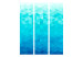 Folding Screen Azure Pixel (3-piece) - geometric background in blue 132718 additionalThumb 3