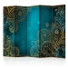 Room Separator Oriental Wings II (5-piece) - abstraction in golden ornaments 132818