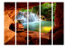 Folding Screen Cave: Forest Waterfall II (5-piece) - view from rocks to nature 132918 additionalThumb 3