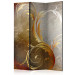 Folding Screen Golden Letters (3-piece) - golden ornaments in baroque abstraction 133218