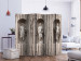 Folding Screen In the World of Antiquity II (5-piece) - three human sculptures on cracked background 133318 additionalThumb 2