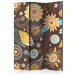 Room Divider Lacy Flowers (3-piece) - colorful composition with a floral motif 133418