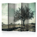 Room Divider Screen Tree - Vintage II - composition of tree and stones in a retro motif 134018