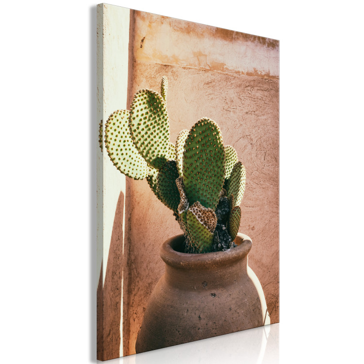 Canvas Cactus in a Pot (1-piece) Vertical - green plant in Morocco 134718 additionalImage 2