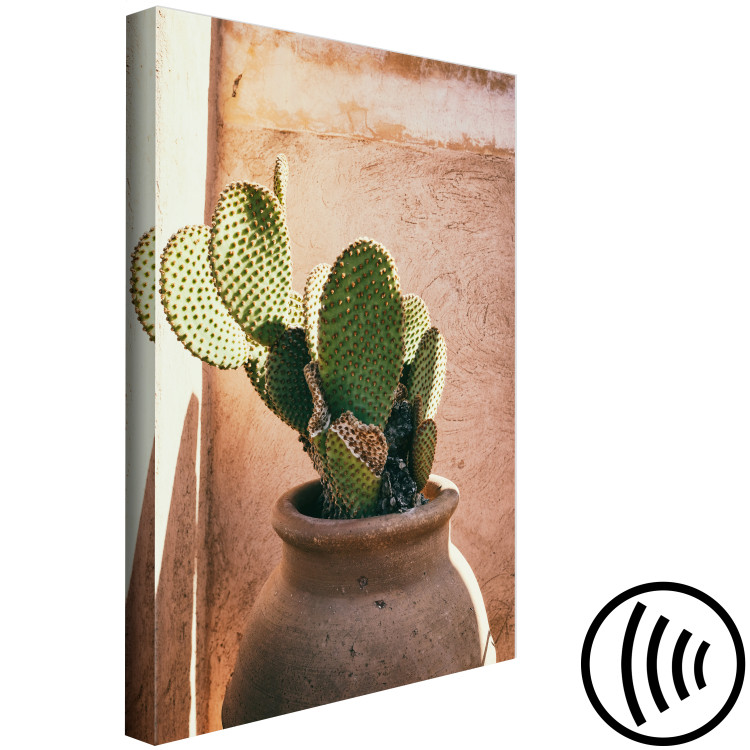 Canvas Cactus in a Pot (1-piece) Vertical - green plant in Morocco 134718 additionalImage 6