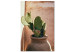Canvas Cactus in a Pot (1-piece) Vertical - green plant in Morocco 134718