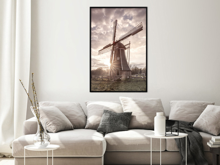 Poster Wind of Memories - landscape of a large windmill against a sunny sky 137918 additionalImage 15