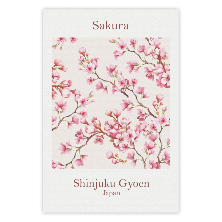 Poster Sakura - English and Japanese text with pink flower 138218