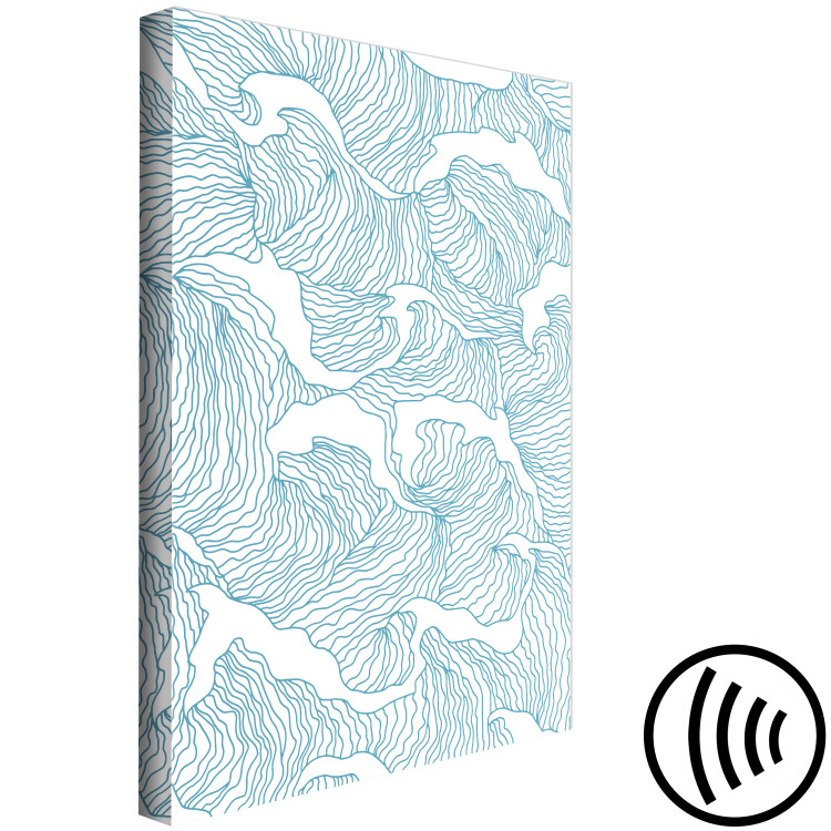 Canvas Print Sea of Japan (1-piece) Vertical - abstraction in blue waves 142418 additionalImage 6