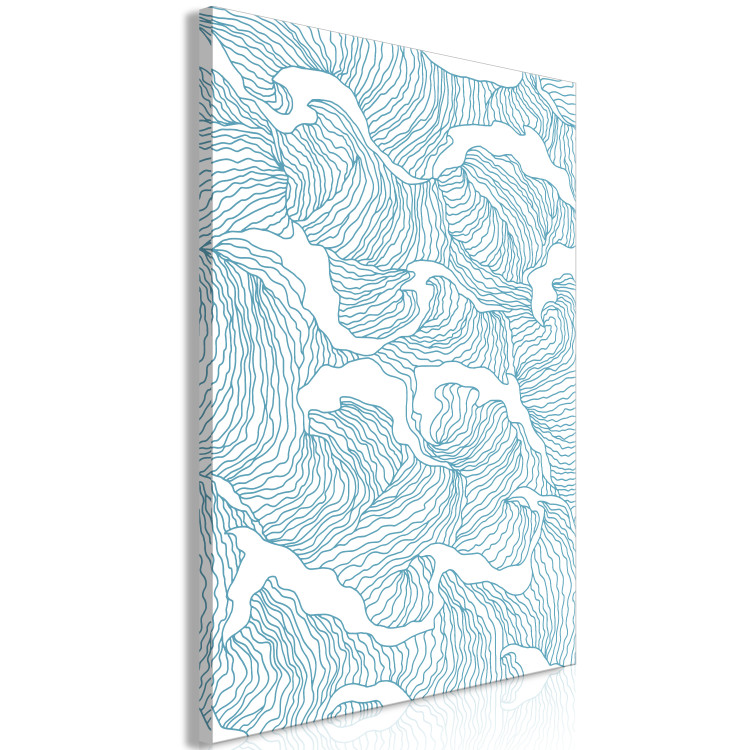 Canvas Print Sea of Japan (1-piece) Vertical - abstraction in blue waves 142418 additionalImage 2