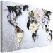 Canvas World in Bloom (1-piece) Wide - world map in colorful flowers 143018 additionalThumb 2