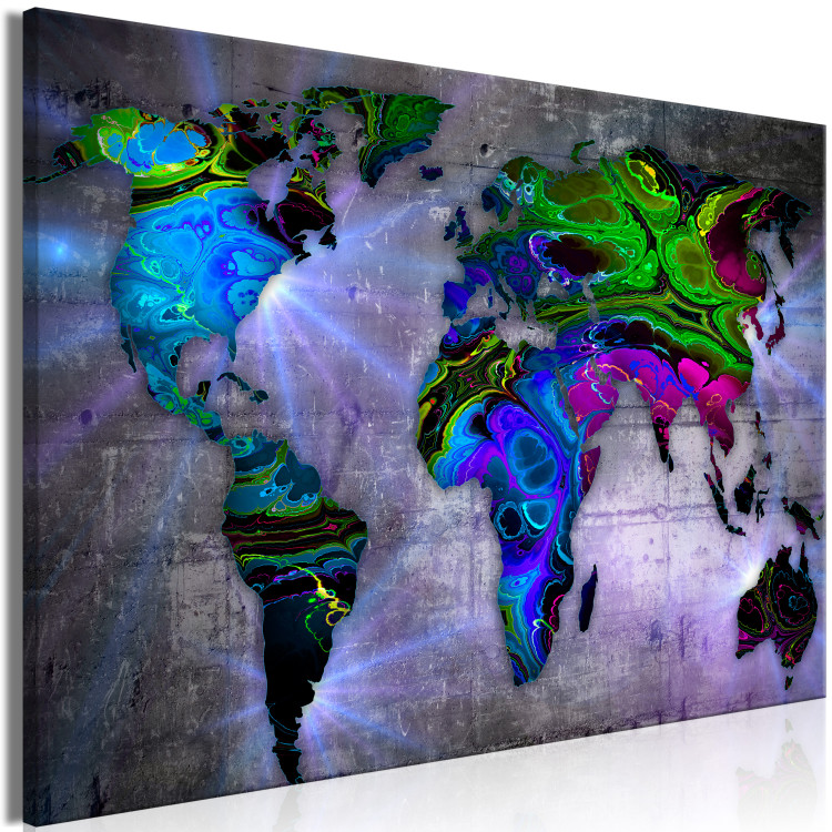 Canvas Art Print Radiance of Continents (1-piece) Wide - world map and abstraction 143718 additionalImage 2