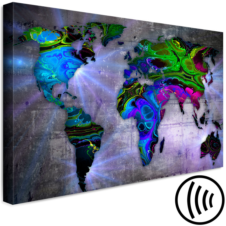 Canvas Art Print Radiance of Continents (1-piece) Wide - world map and abstraction 143718 additionalImage 6