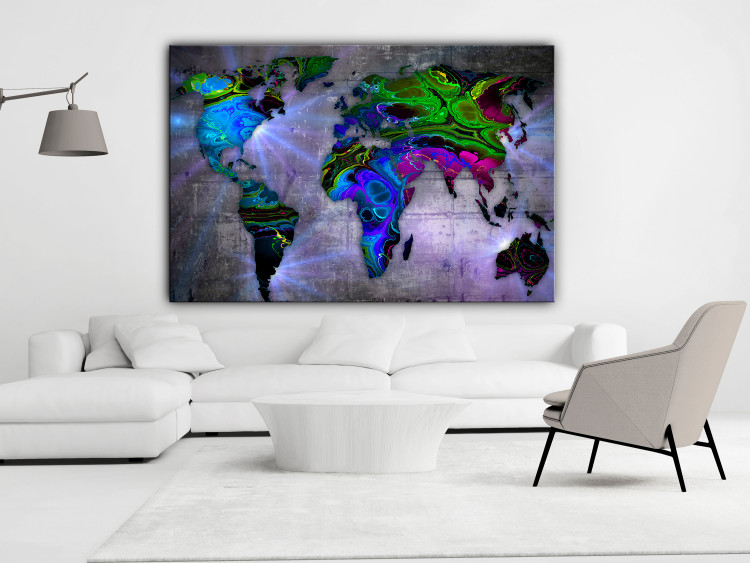 Canvas Art Print Radiance of Continents (1-piece) Wide - world map and abstraction 143718 additionalImage 3