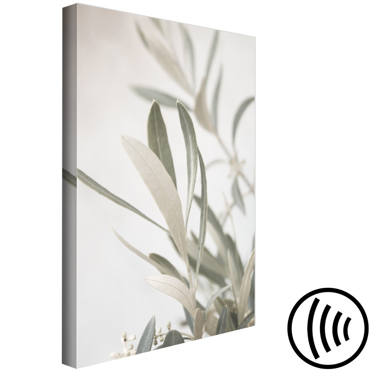 Canvas Art Print Olive Tree Branch (1-piece) - landscape in leaves on a light background 145218 additionalImage 6