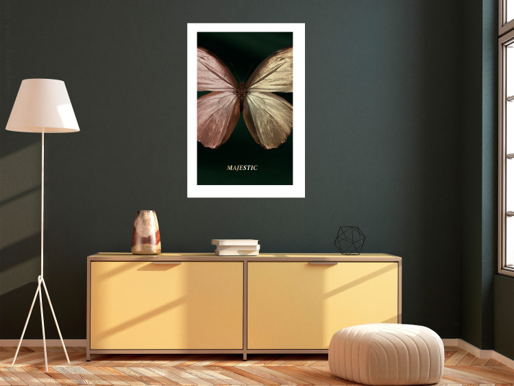 Wall Poster Majestic Insect - Butterfly With Unusual Wings on a Dark Background 145518 additionalImage 13