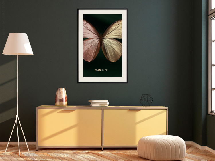 Wall Poster Majestic Insect - Butterfly With Unusual Wings on a Dark Background 145518 additionalImage 15