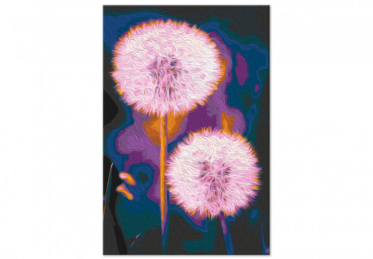 Paint by Number Kit Fluffy Balls - Large Pink Dandelions on a Dark Two-Color Background 146218 additionalImage 3