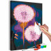 Paint by Number Kit Fluffy Balls - Large Pink Dandelions on a Dark Two-Color Background 146218 additionalThumb 6